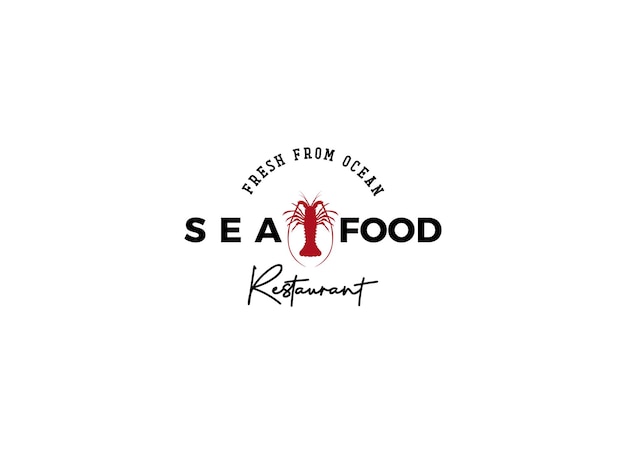 Seafood restaurant and label logo design template