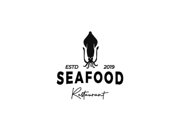 Seafood restaurant and label logo design template