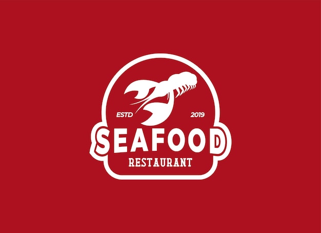 Seafood restaurant and label logo design template