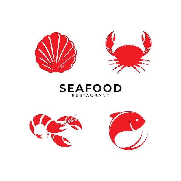 Seafood restaurant logo design Vector logo template