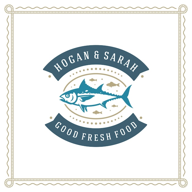 Seafood restaurant logo vector illustration