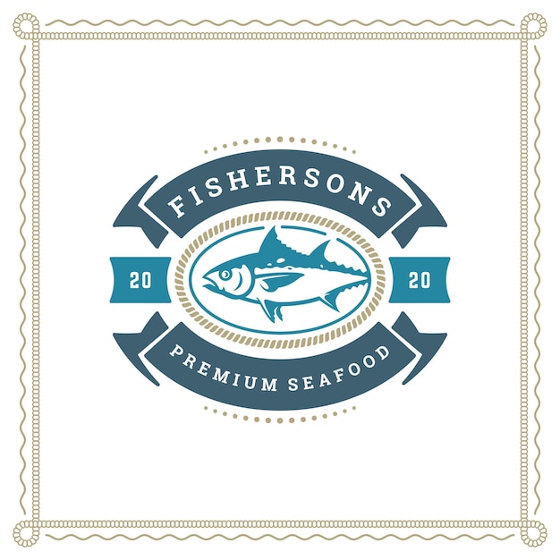 Seafood restaurant logo vector illustration