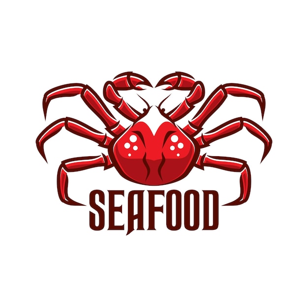 Seafood restaurant shop or market icon with crab