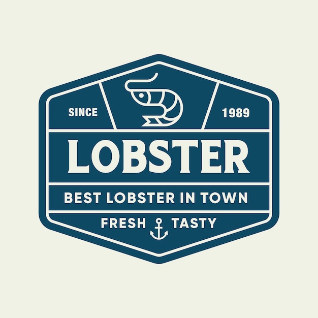 Seafood shrimp for restaurant line logo design