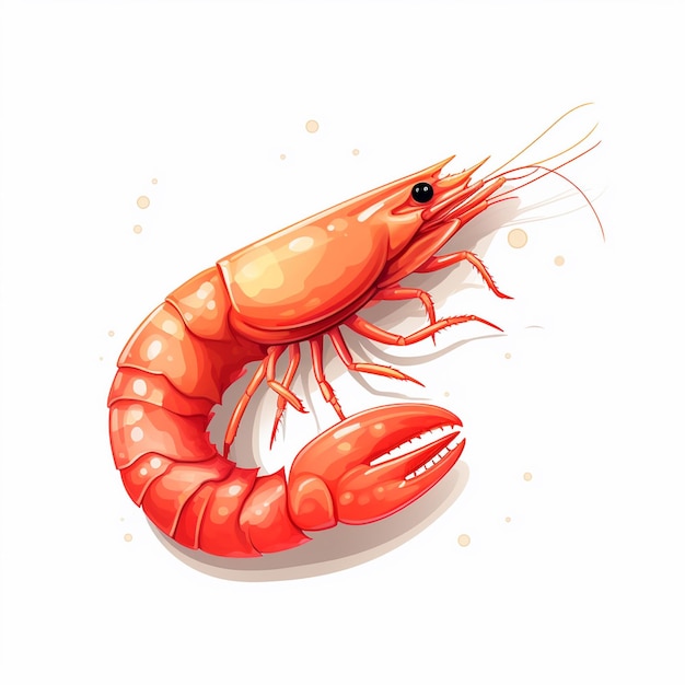 seafood shrimp vector illustration sea food restaurant prawn isolated shellfish menu ocea