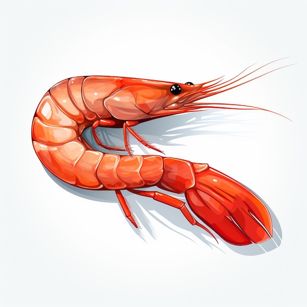 seafood shrimp vector illustration sea food restaurant prawn isolated shellfish menu ocea