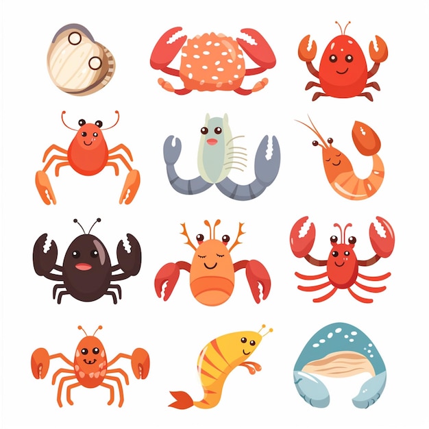 seafood vector restaurant sea menu fish illustration food crab ocean shrimp fresh design