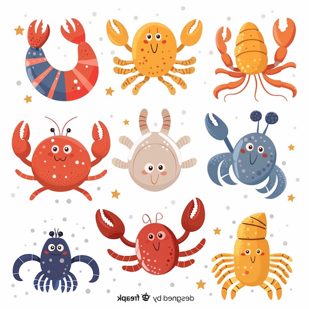 Vector seafood vector restaurant sea menu fish illustration food crab ocean shrimp fresh design