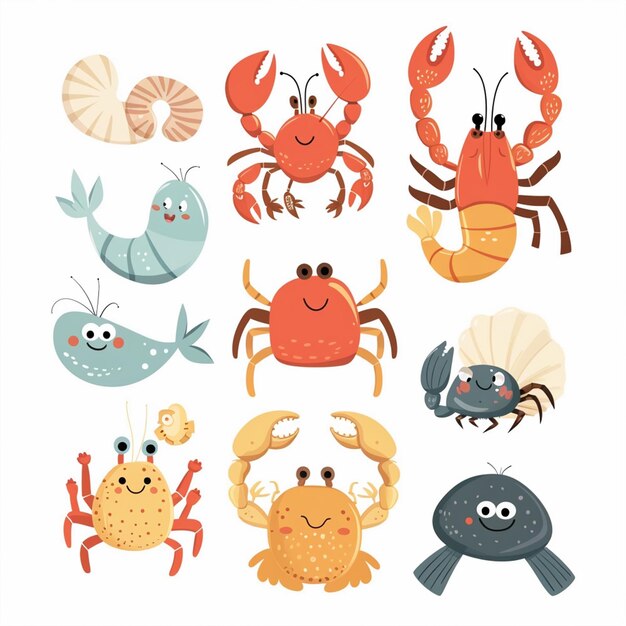 Vector seafood vector restaurant sea menu fish illustration food crab ocean shrimp fresh design