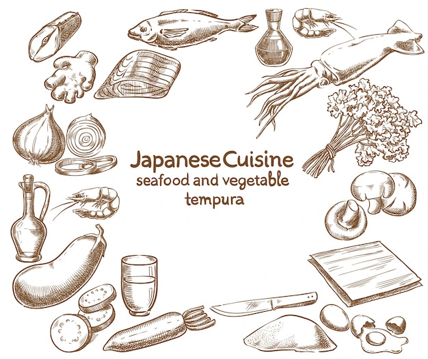 Seafood and Vegetable Tempura recipe design