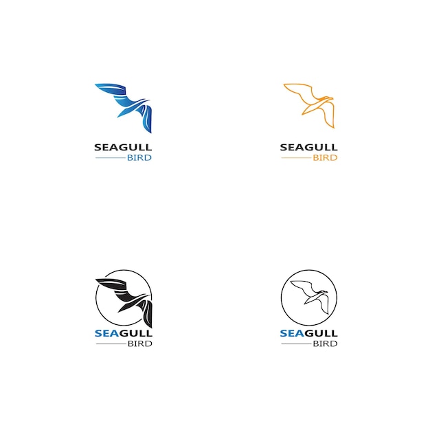 Seagull Bird logo icon vector designs