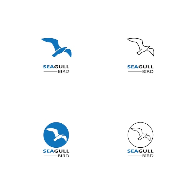 Seagull Bird logo icon vector designs