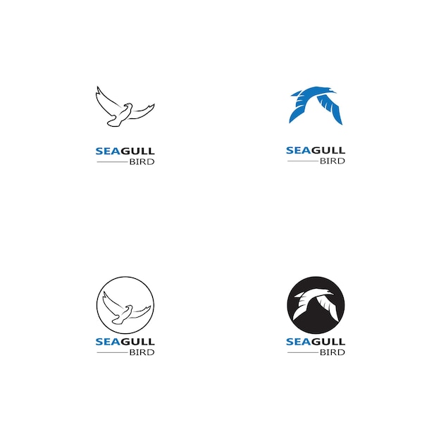 Seagull Bird logo icon vector designs