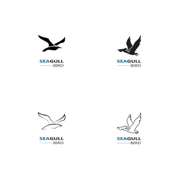 Seagull Bird logo icon vector designs