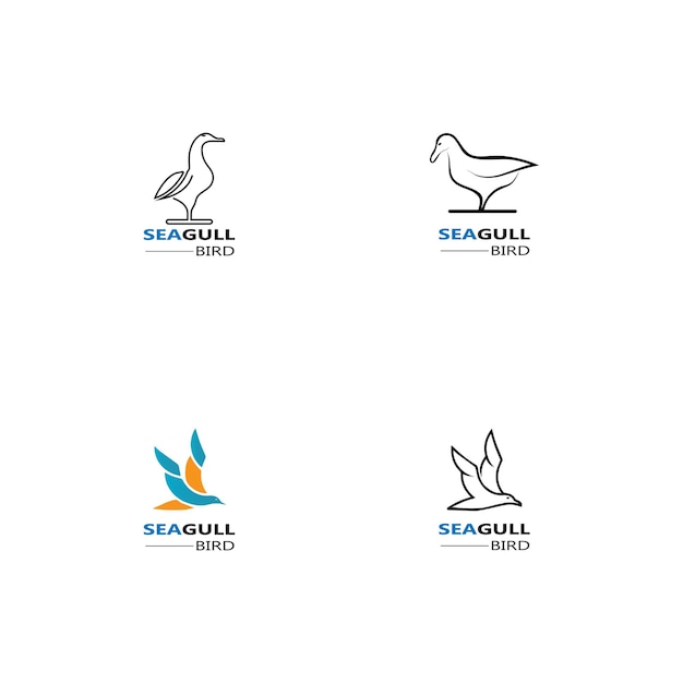 Seagull Bird logo icon vector designs