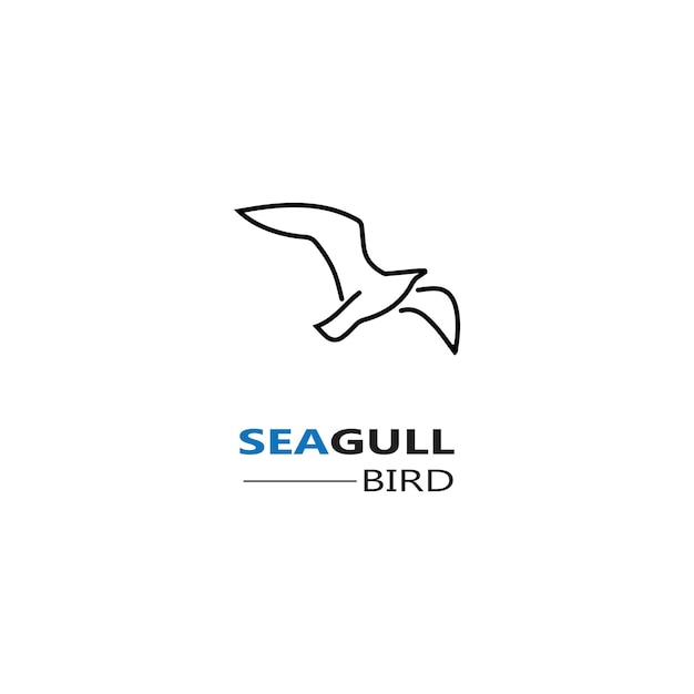 Seagull Bird logo icon vector designs