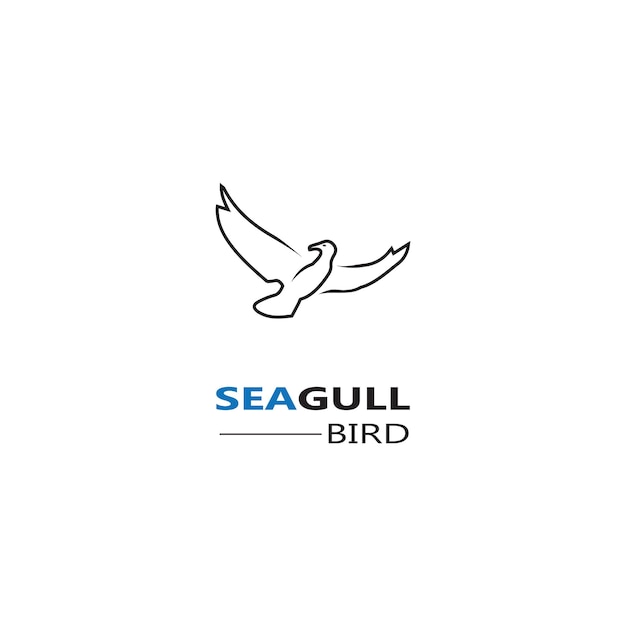 Seagull Bird logo icon vector designs