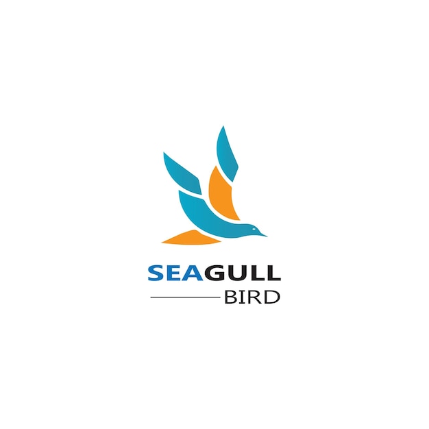 Seagull Bird logo icon vector designs