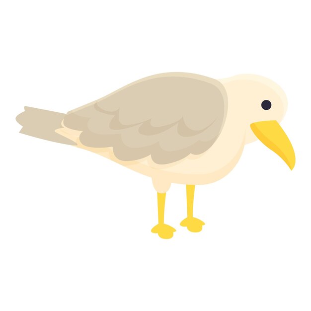 Seagull search food icon cartoon vector Marine bird Cute bird