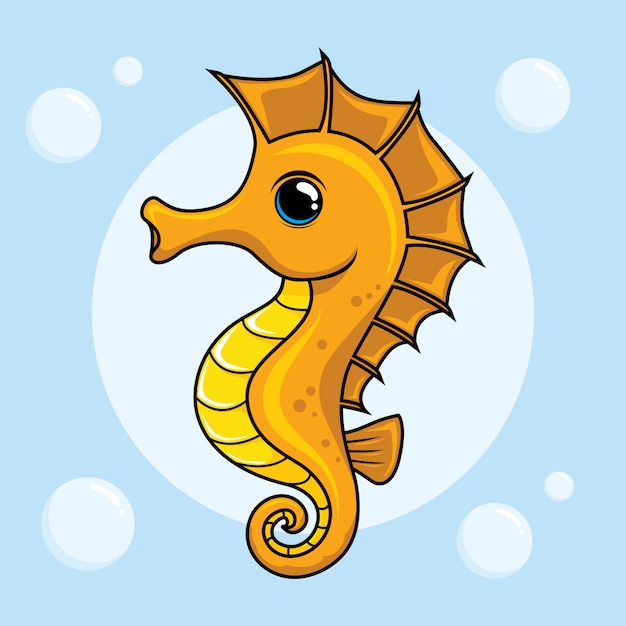 Seahorse Cartoon Cute Animals Sea Horse