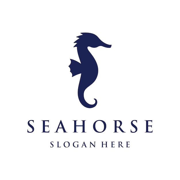 Seahorse or Hippocampus animal creative template logo designSea animal type