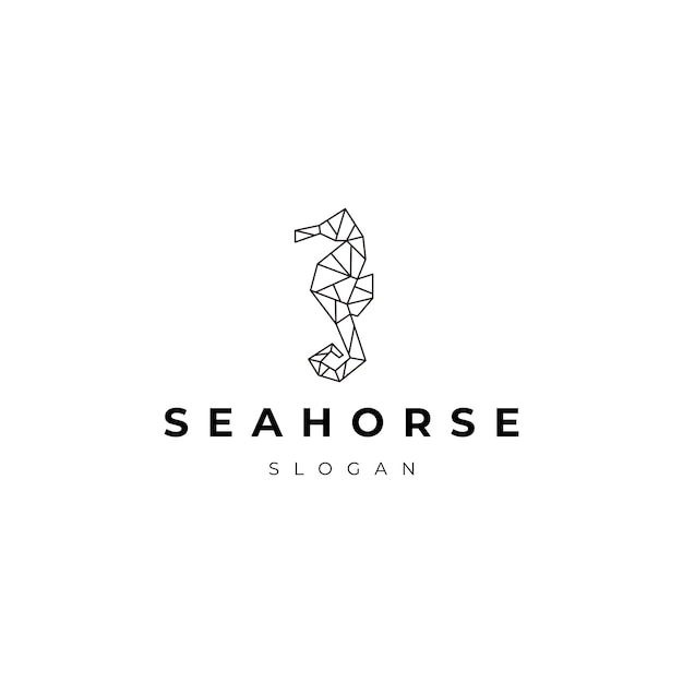 Seahorse line art logo icon design