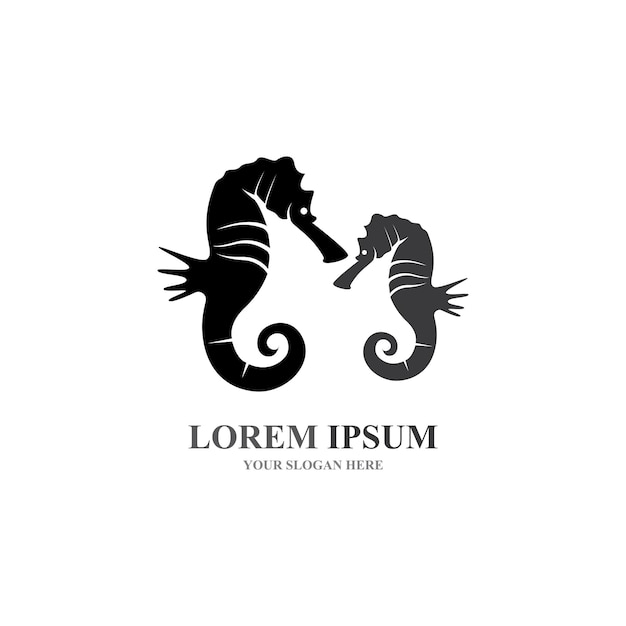 Seahorse logo and symbol icon vectors