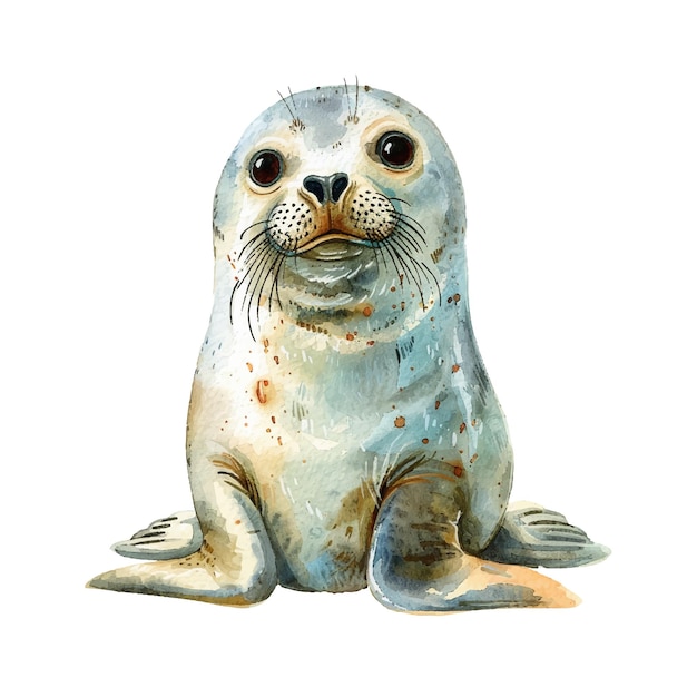 seal vector illustration in watercolour style