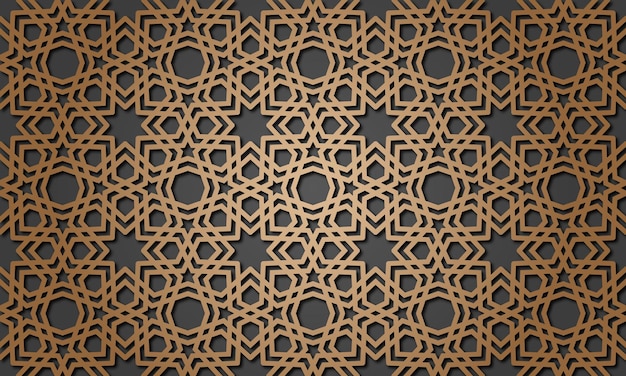 Vector seamless 3d ramadan islamic pattern in arabian style vector illustration