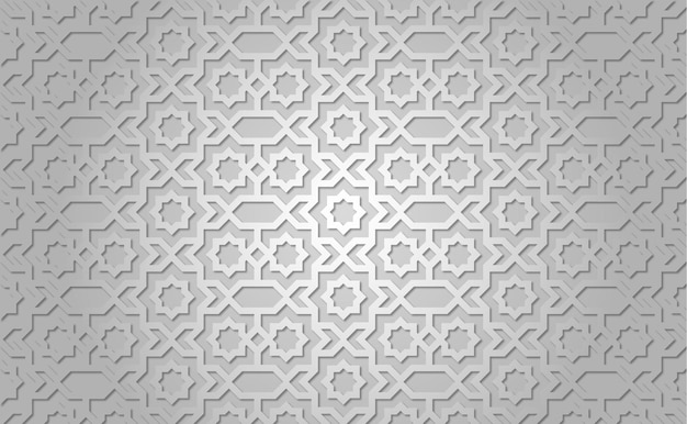 Seamless 3d Ramadan Islamic pattern in Arabian style Vector illustration