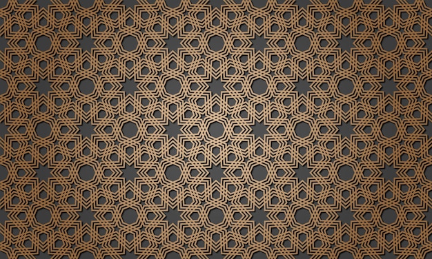 Seamless 3d Ramadan Islamic pattern in Arabian style Vector illustration