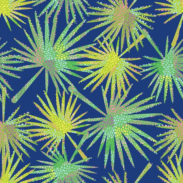 Seamless abstract dot palm leafs pattern background greeting card or fabric