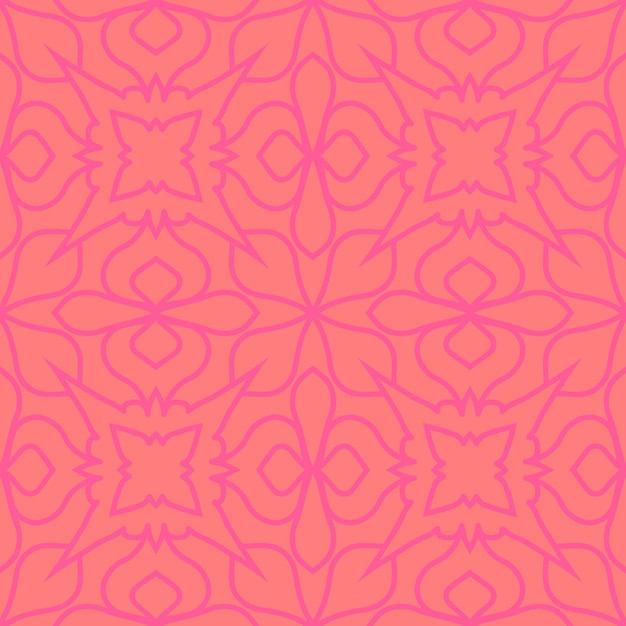 Seamless abstract floral pattern geometric leaf ornament