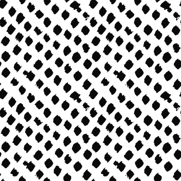 Seamless abstract pattern Black and white print with lines dots and blots Brush strokes