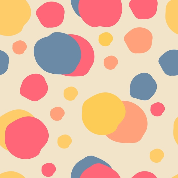 Seamless abstract pattern with handdrawn dots arranged chaotically festive confetti and cute circles