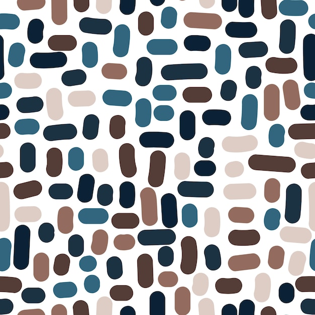 Seamless abstract pattern with rounded shapes Hand drawn vector illustration