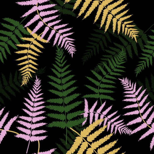 Vector seamless abstract tropical leaves pattern 