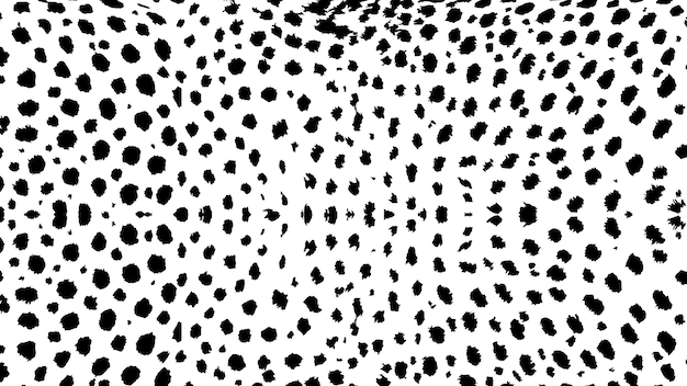 Seamless animal leopard pattern design with irregular ink black spots on transparent background