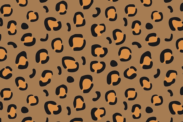 Seamless animal pattern with leopard