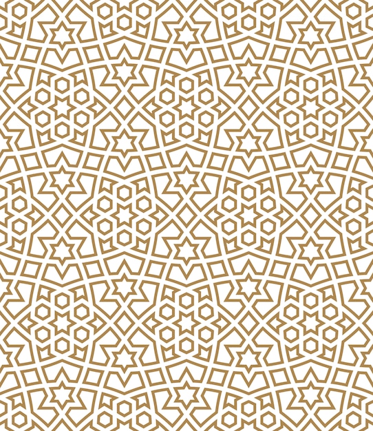 Seamless arabic geometric ornament in brown color.