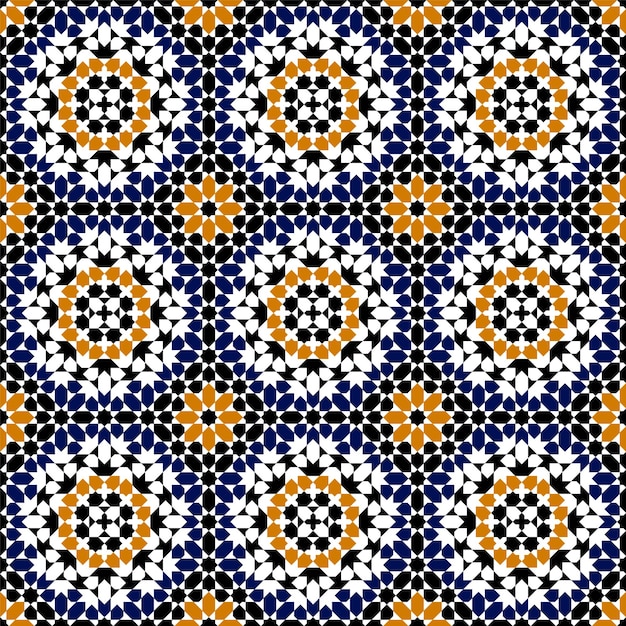 Vector seamless arabic ornament based on traditional arabic art geometric mosaic