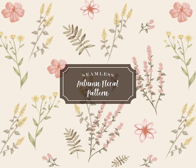 Seamless Autumn Floral Pattern