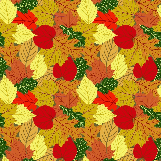 Seamless autumn pattern Vector illustration background