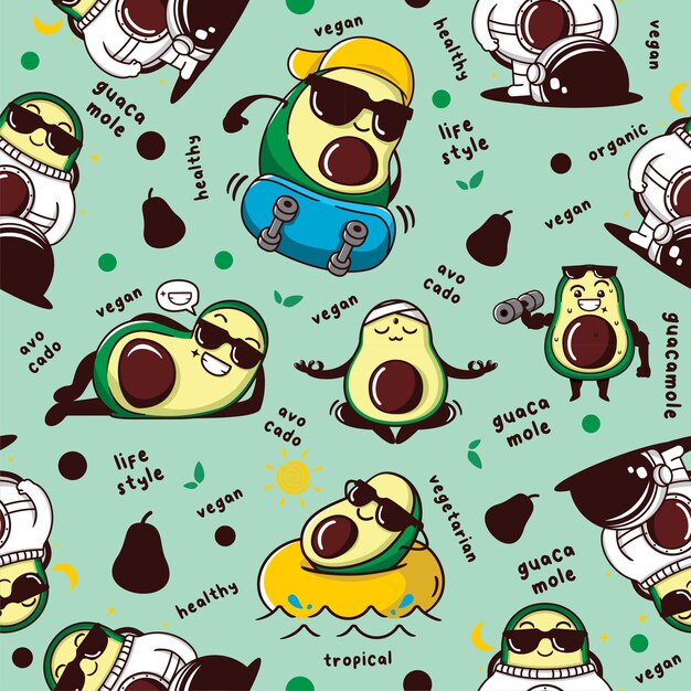 seamless avocado pattern