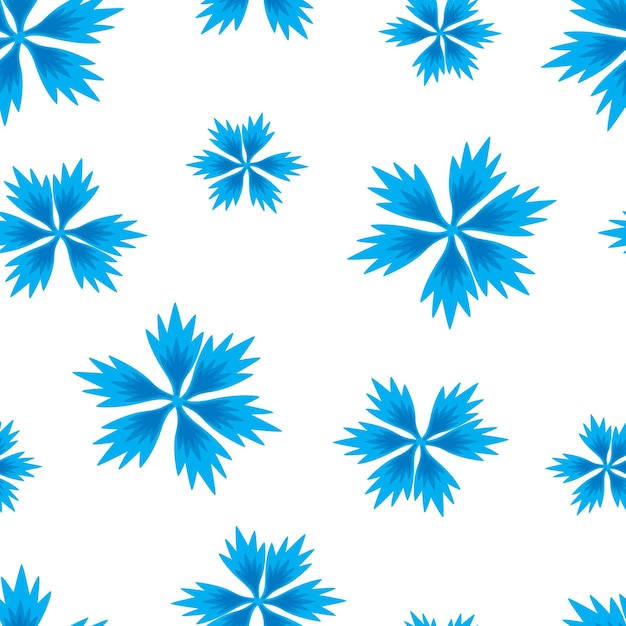 Seamless background of blue cornflowers