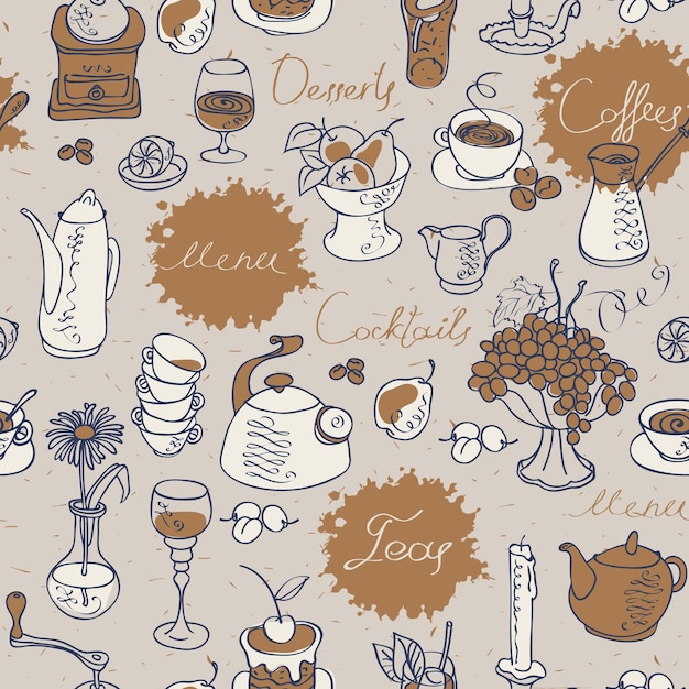 Seamless background on coffee theme