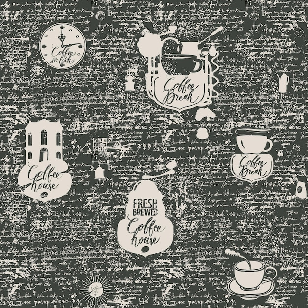 seamless background on coffee theme