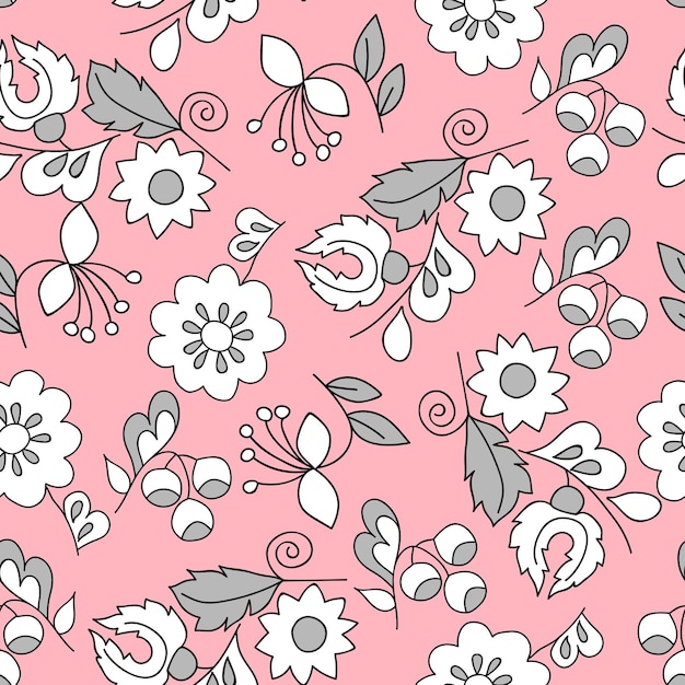 Seamless background of cute flowers Template for fabric packing paper scrapbooking