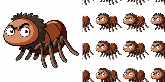 Seamless background design with angry spider