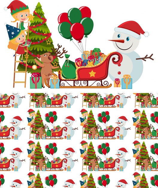 Vector seamless background design with christmas theme